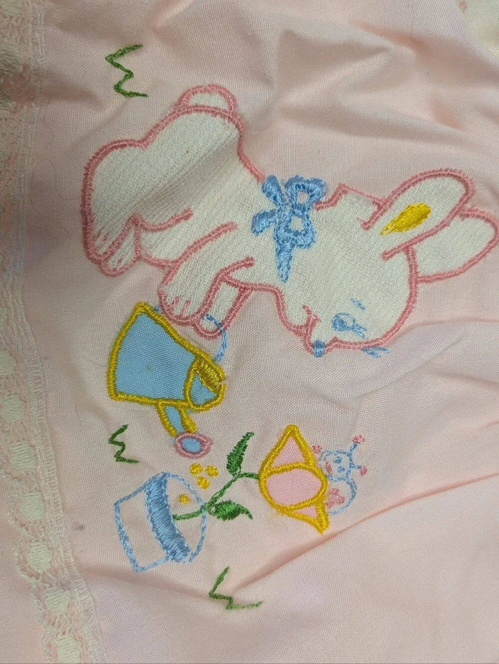 Cradle Togs Vtg 1980s 3 Piece Bunny Embroidered Infant Set